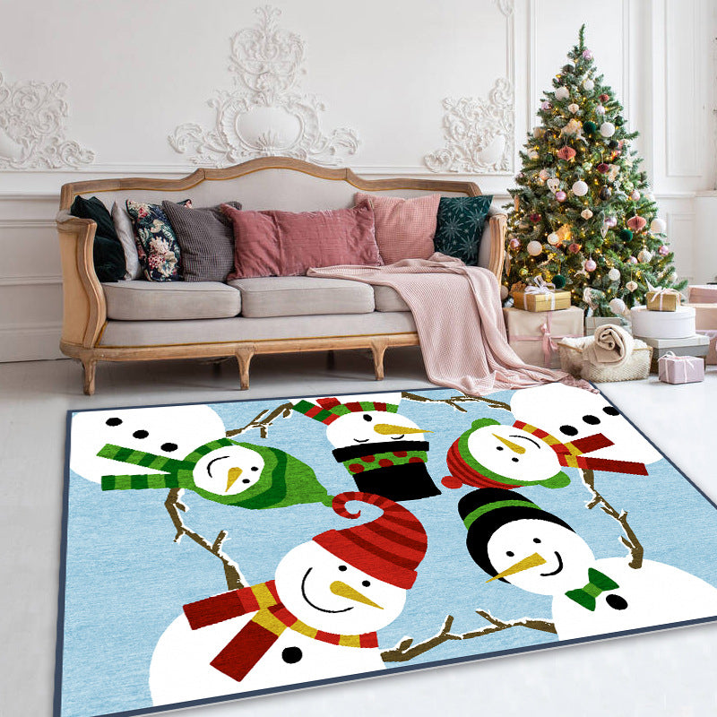 Modern Home Decoration Carpet Christmas Printed Area Rug Polyester Pet Friendly Indoor Carpet