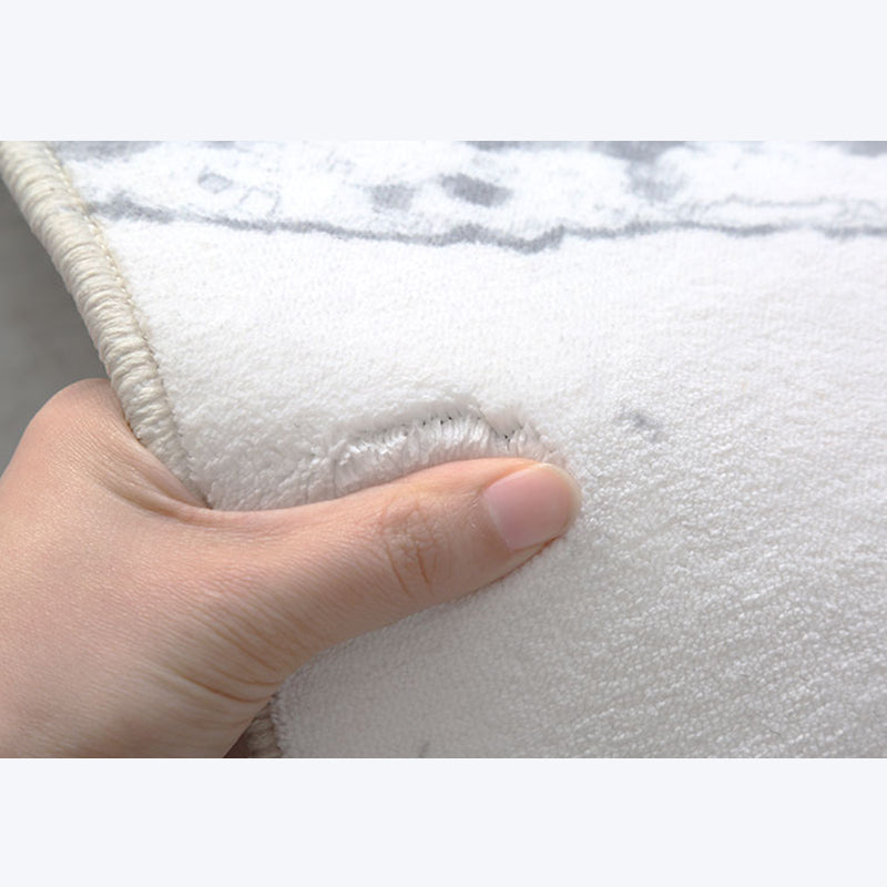 Grau abstrakter Musterbereich Teppich Polyester Randbereich Teppich Fleckenfest -Widerstand Teppich für Schlafzimmer