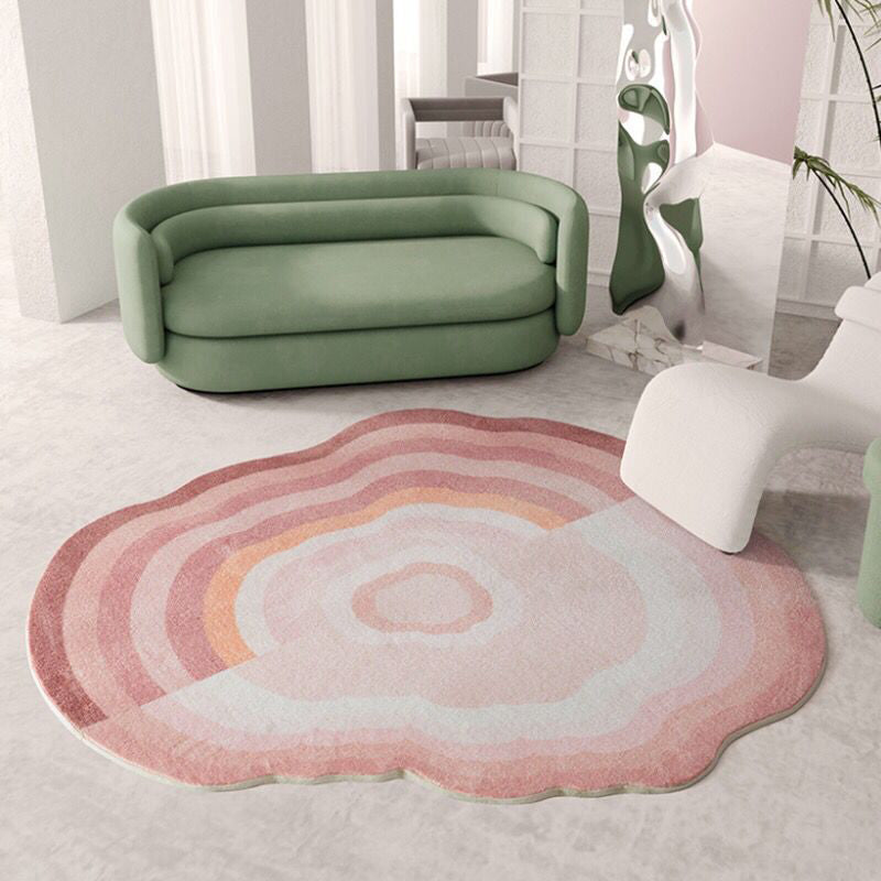 Lovely Novelty Shape Rug Modern Cloud Print Rug Polyester Washable Non-Slip Carpet for Home Decor