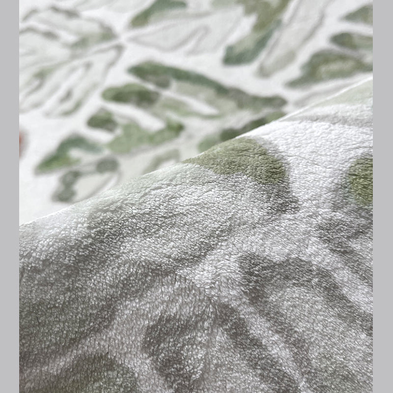 White Area Rug Polyester Floral Pattern Rug Fringe Washable Area Carpet for Living Room