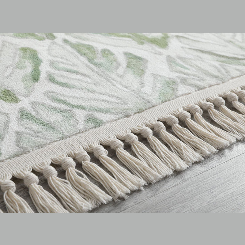 Chapeau de salon chic Plant de plante Polyester Area Tapis Fringe Fringe Tache Resistant Area Tapis