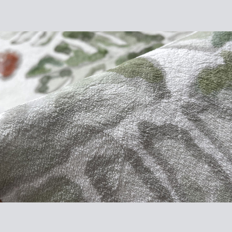 Chic Wohnzimmer Teppich Pflanzenmuster Polyester Gebiet Teppich Fransen Flecken widerstandsfähiger Bereich Teppich