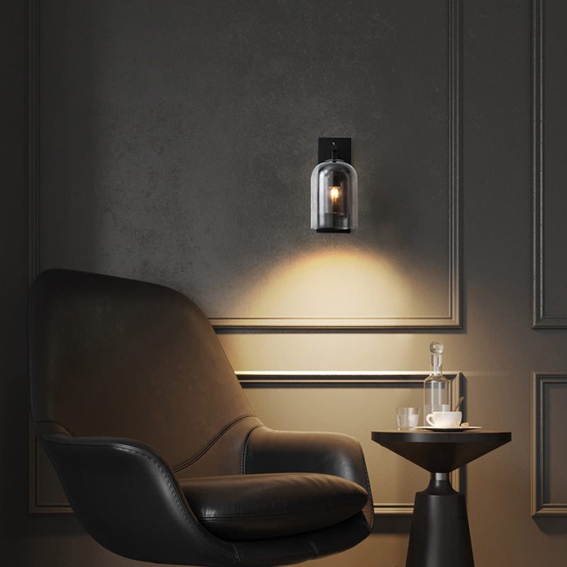 Glass Shaded Wall Sconce Lighting Simplicity Style Wall Mount Lighting for Bedroom