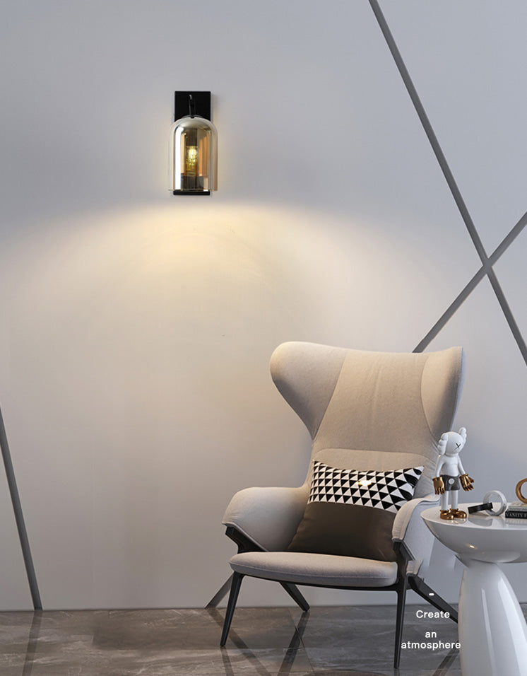 Glass Shaded Wall Sconce Lighting Simplicity Style Wall Mount Lighting for Bedroom
