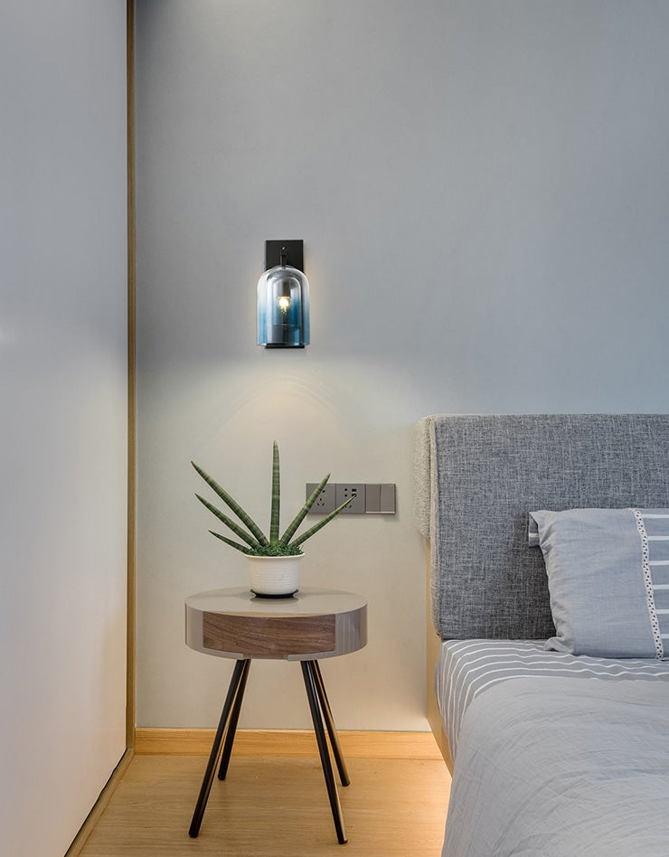 Glass Shaded Wall Sconce Lighting Simplicity Style Wall Mount Lighting for Bedroom