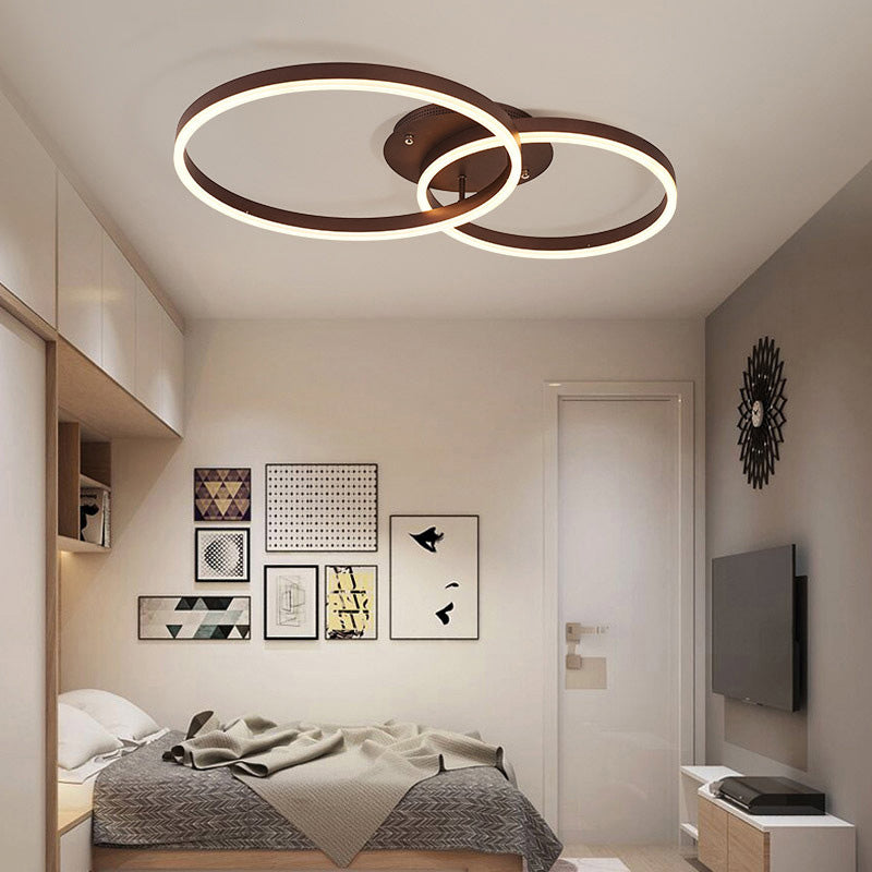 Nordic Slender Circle Flush Mount Ceiling Light Fixtures for Living Room Bedroom