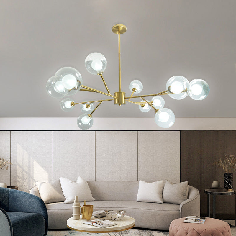 Globe Chandelier Light Fixture Modern Glass Pendant Lighting for Restaurant