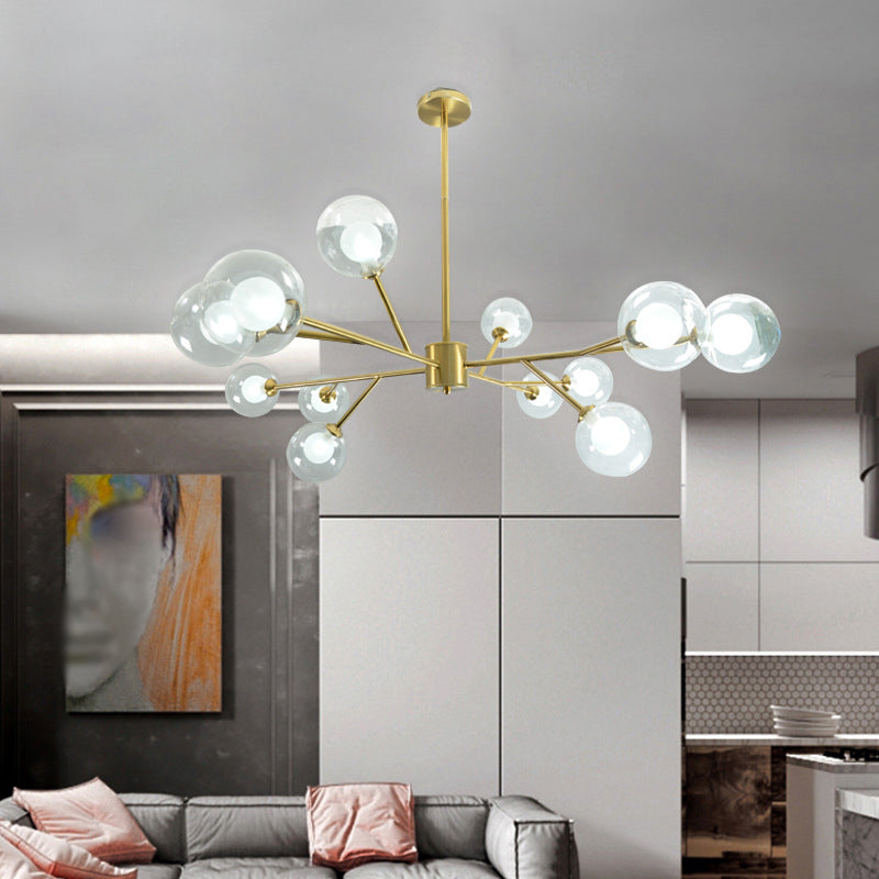 Globe Chandelier Light Fixture Modern Glass Pendant Lighting for Restaurant