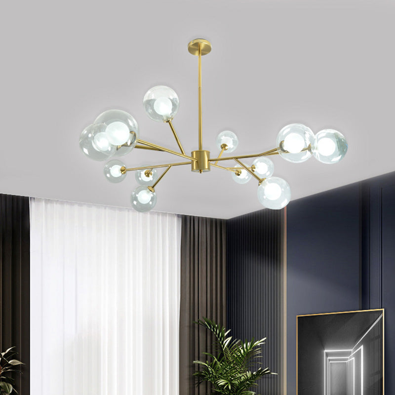 Globe Chandelier Light Fixture Modern Glass Pendant Lighting for Restaurant