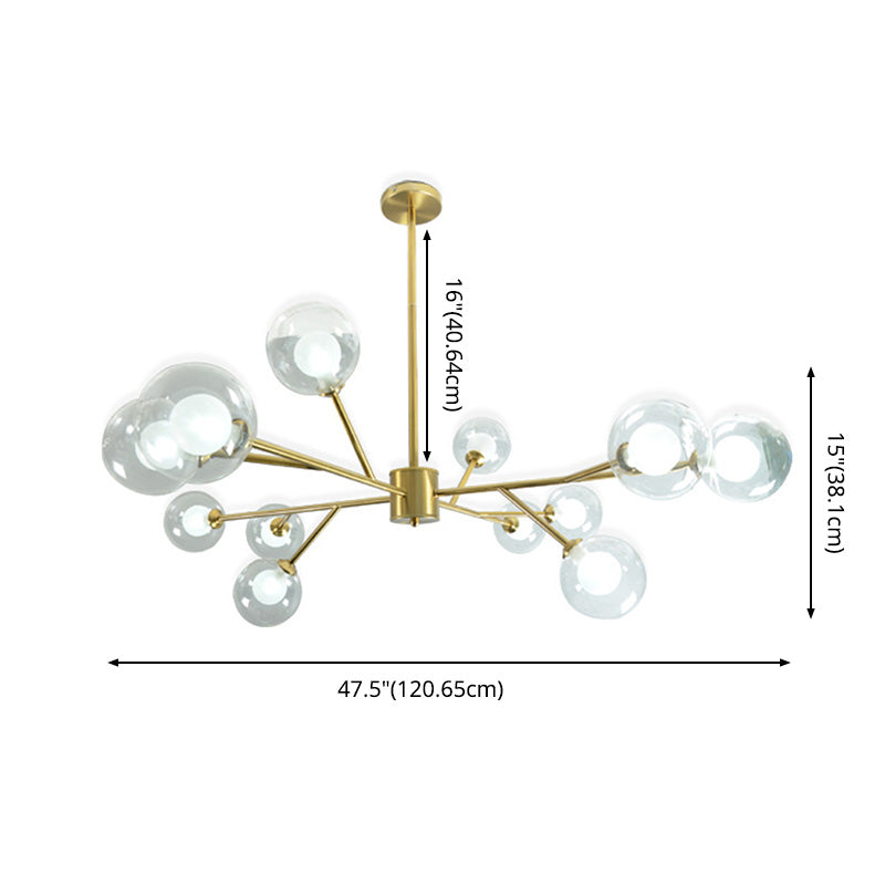 Globe Chandelier Light Fixture Modern Glass Pendant Lighting for Restaurant