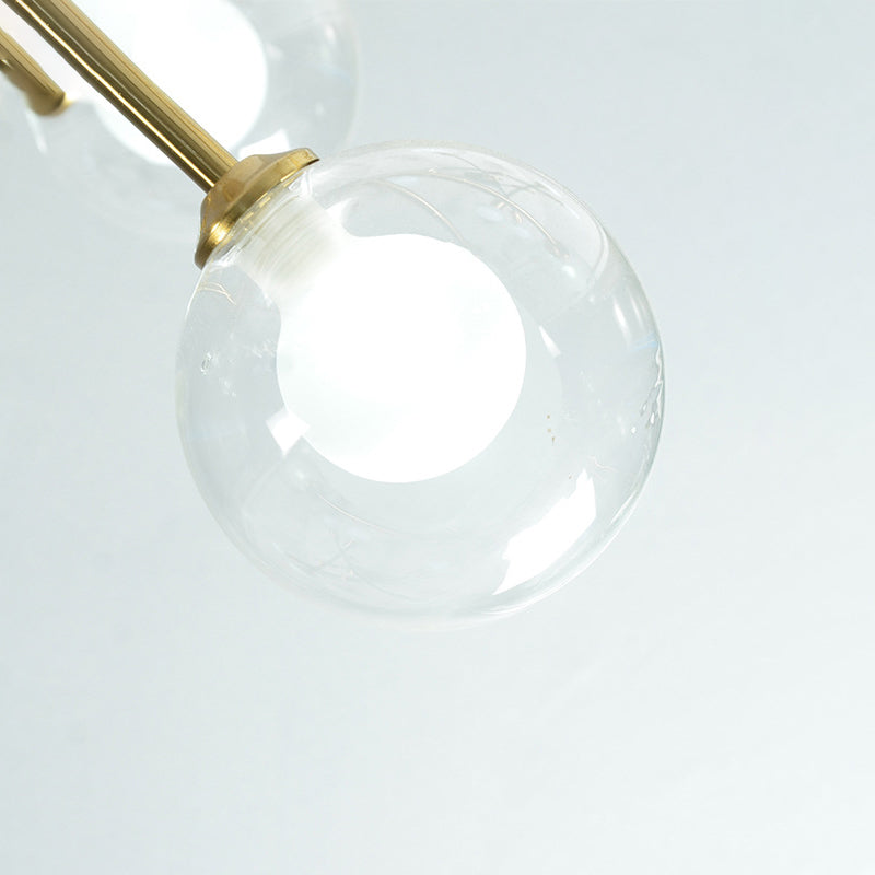 Globe Chandelier Light Fixture Modern Glass Pendant Lighting for Restaurant