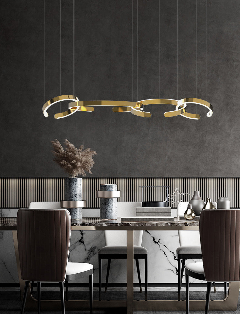 Contemporary LED Suspension Light Acrylic Shade Hanging Lights for Living Room