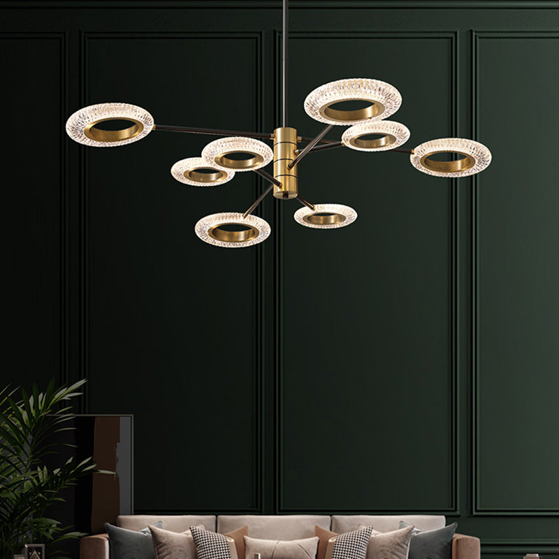 LED Chandelier Modern Style Hanging Lights in Copper for Living Room Dinning Room