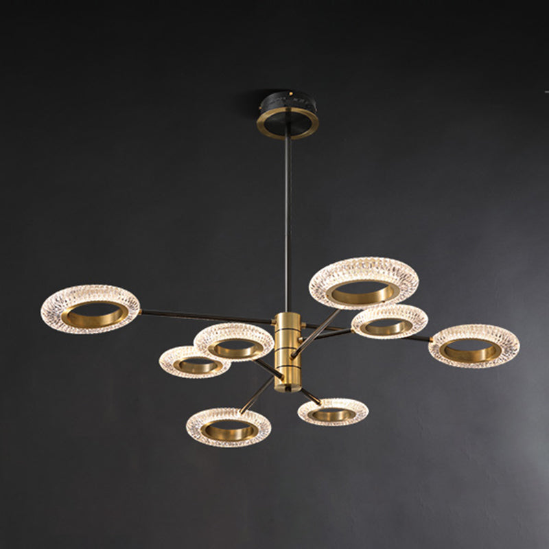 LED Chandelier Modern Style Hanging Lights in Copper for Living Room Dinning Room