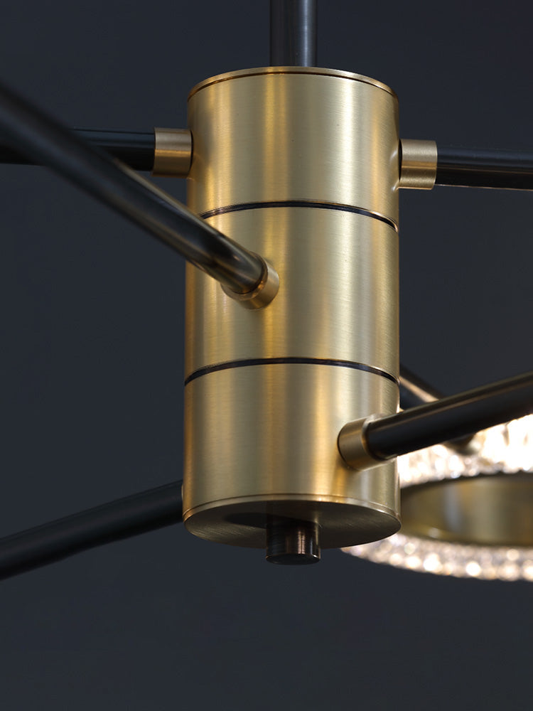 LED Chandelier Modern Style Hanging Lights in Copper for Living Room Dinning Room