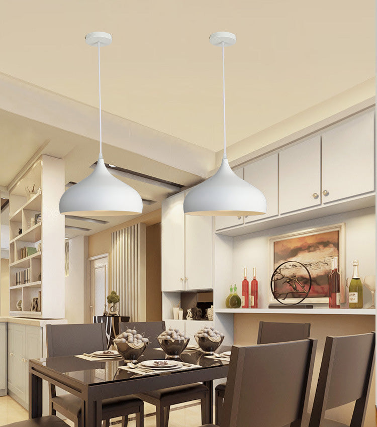 Contemporary Single Head Colorful Macron Metal Pendant Light for Study Room