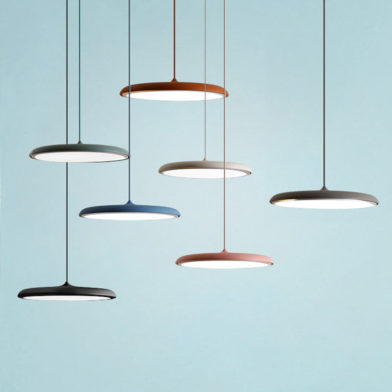 Disque 24W Disc Lights Hanging Macaroon Nordic Style Metal 1 Light Pendant Lightture