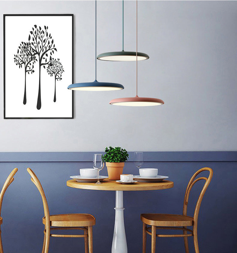 Disque 24W Disc Lights Hanging Macaroon Nordic Style Metal 1 Light Pendant Lightture