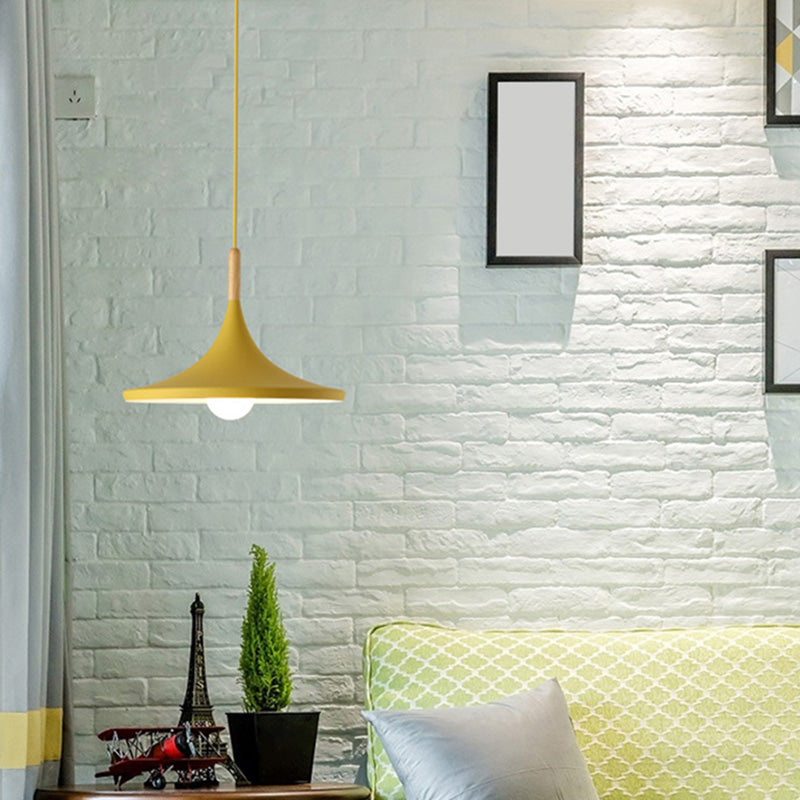 Nordic Style Macaron Color Pendant Light 1 Light Metal Hanging Light for Kitchen