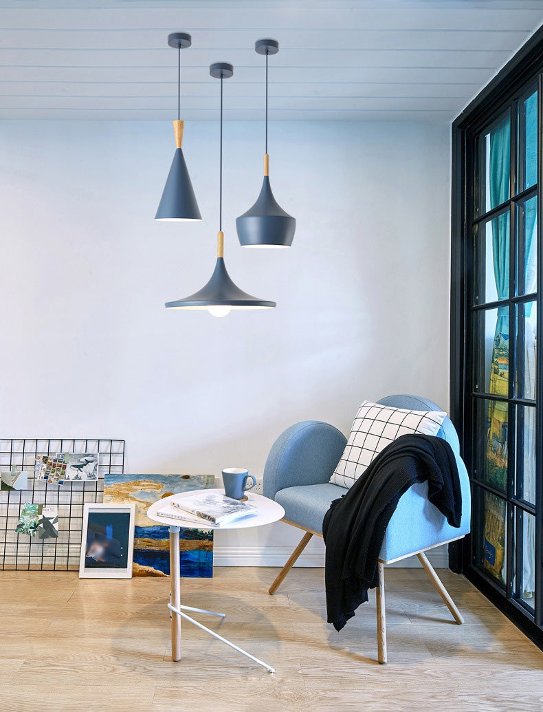 Nordic Style Macaron Color Pendant Light 1 Light Metal Hanging Light for Kitchen