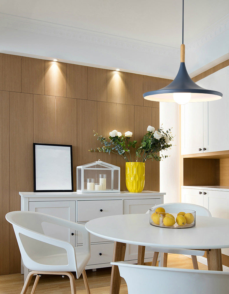 Nordic Style Macaron Color Pendant Light 1 Light Metal Hanging Light for Kitchen