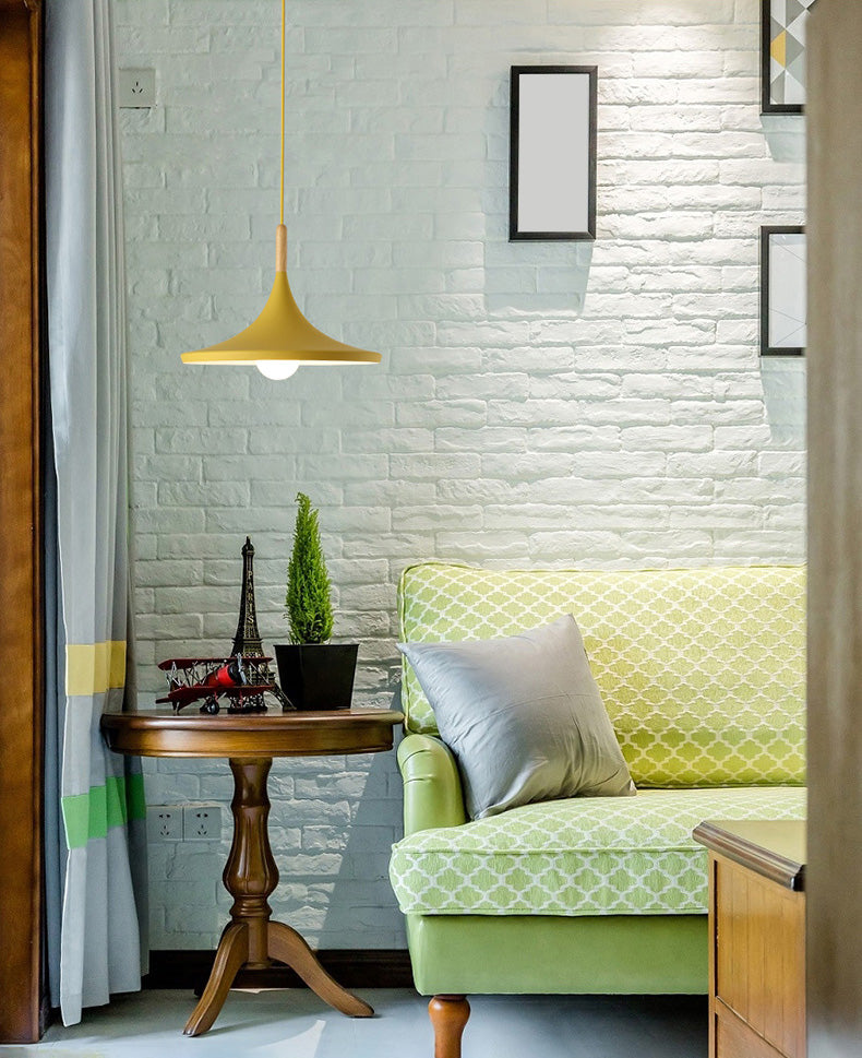 Nordic Style Macaron Color Pendant Light 1 Light Metal Hanging Light for Kitchen