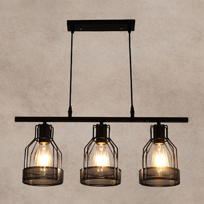Cage Island Chandelier Lights Industrial Metal Chandelier Lighting Fixtures for Dining Table