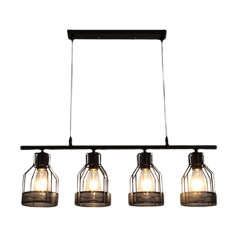 Cage Island Chandelier Lights Industrial Metal Chandelier Lighting Fixtures for Dining Table