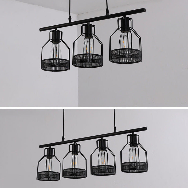 Cage Island Chandelier Lights Industrial Metal Chandelier Lighting Fixtures for Dining Table