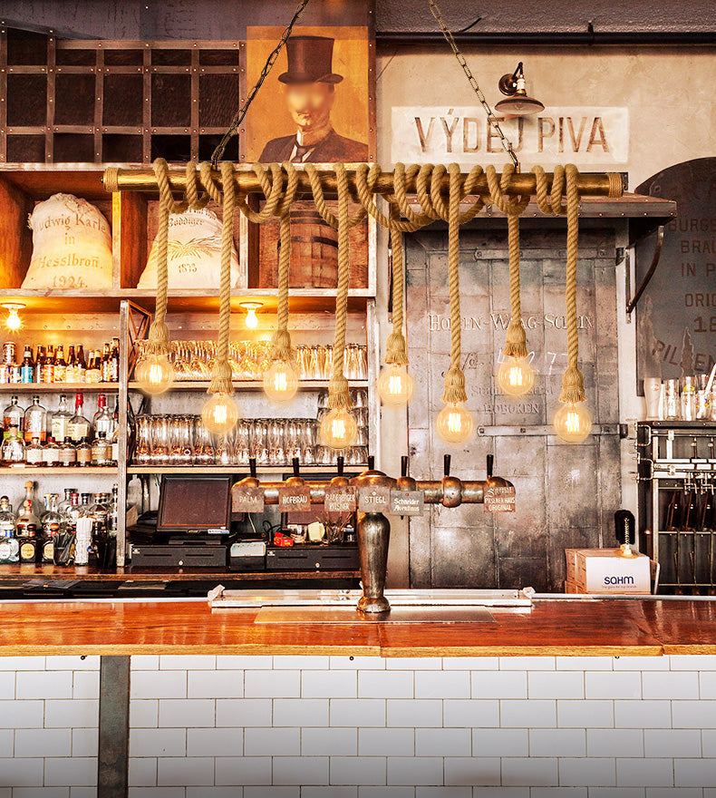 Bulb esposto Isola lampadario Luci industriali Fissature del lampadario per lampadario per tavolo da pranzo