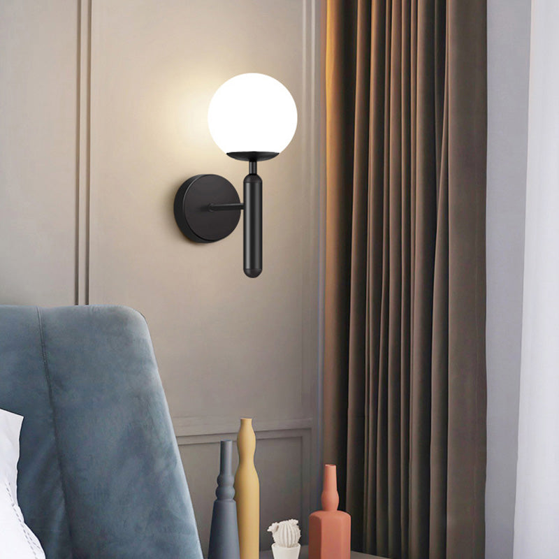 Ball Shaped Wall Sconce Lighting Minimalist Style Glass Wall Mount Light Fixture