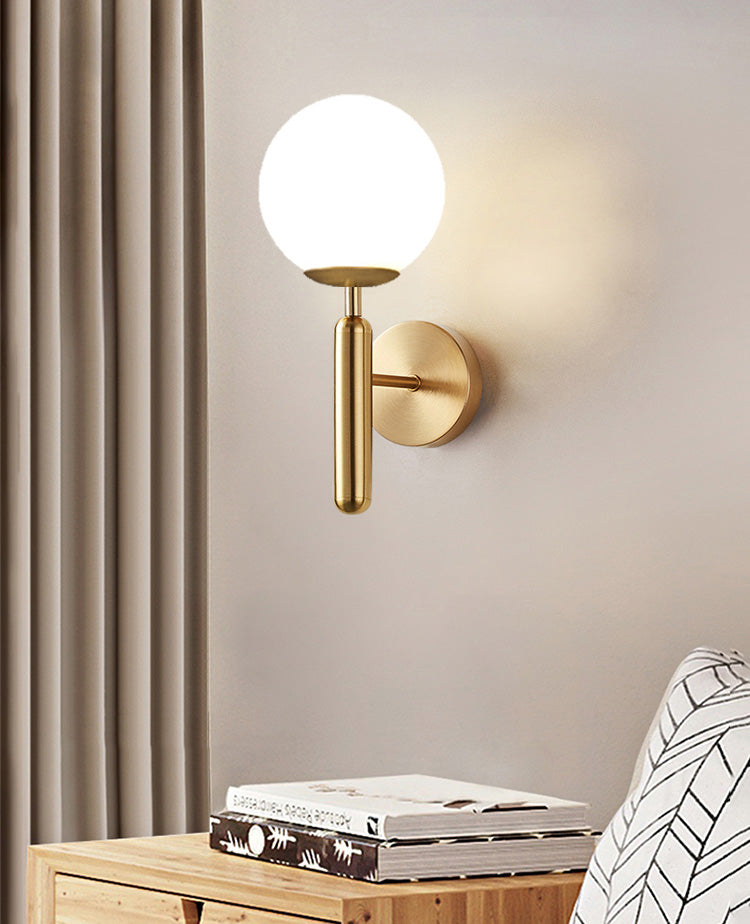 Ball Shaped Wall Sconce Lighting Minimalist Style Glass Wall Mount Light Fixture
