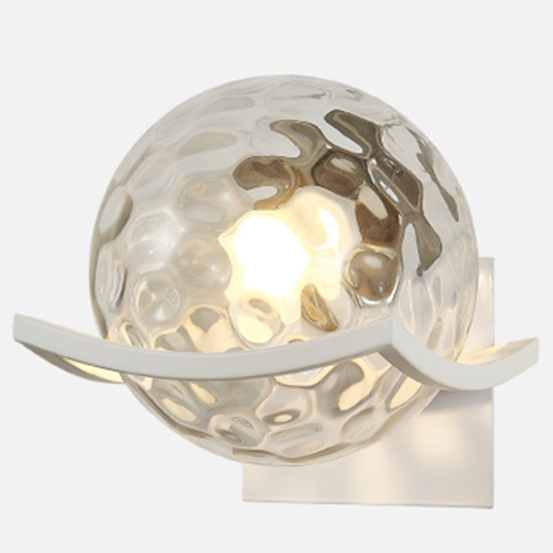 Spherical Bedroom Wall Light Sconce Glass Contemporary Style Sconce Light Fixture