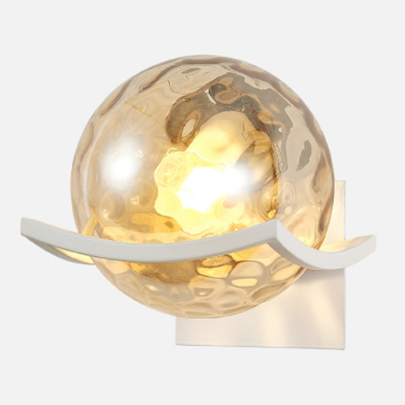 Spherical Bedroom Wall Light Sconce Glass Contemporary Style Sconce Light Fixture