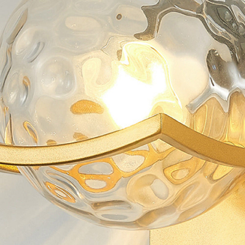 Spherical Bedroom Wall Light Sconce Glass Contemporary Style Sconce Light Fixture