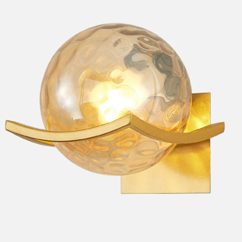 Spherical Bedroom Wall Light Sconce Glass Contemporary Style Sconce Light Fixture