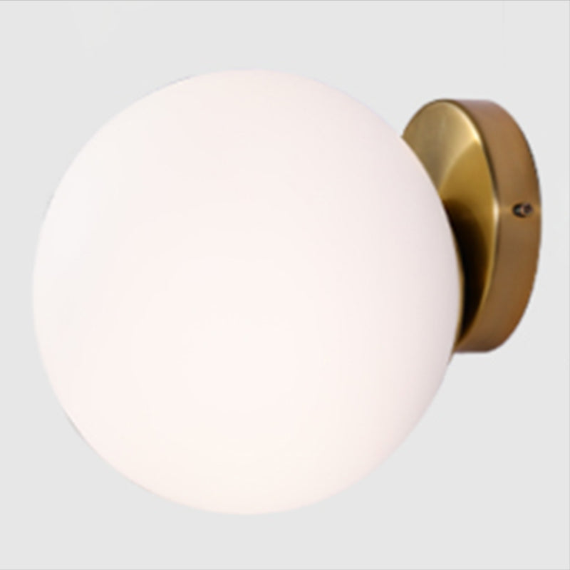 Globe Glass Wall Mounted Lighting Minimalist Style Wall Sconce Lighting for Bedroom