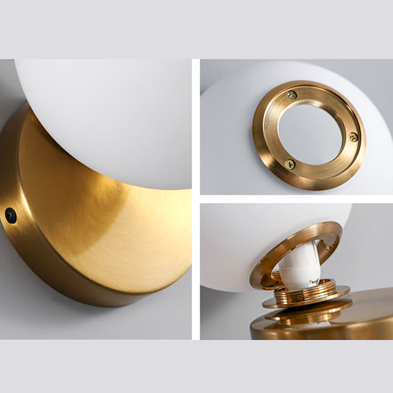 Globe Glass Wall Mounted Lighting Minimalist Style Wall Sconce Lighting for Bedroom