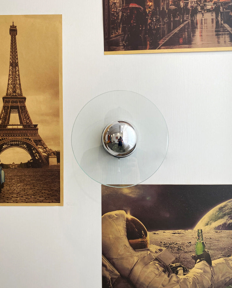 Circle Sconce Light Fixture Contemporary-Style Glass Clear Wall Lighting Fixture