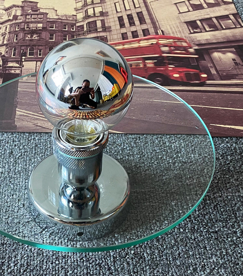 Circle Sconce Light Fixture Contemporary-Style Glass Clear Wall Lighting Fixture