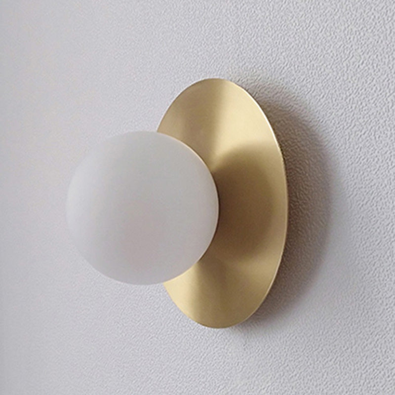Spherical Living Room Wall Light Fixture Glass Nordic Style Wall Sconce Light in White