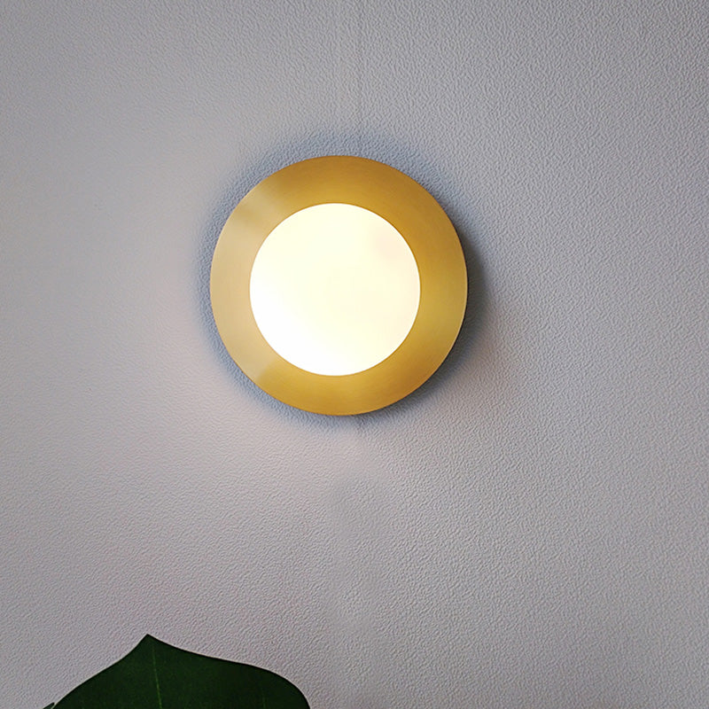 Spherical Living Room Wall Light Fixture Glass Nordic Style Wall Sconce Light in White