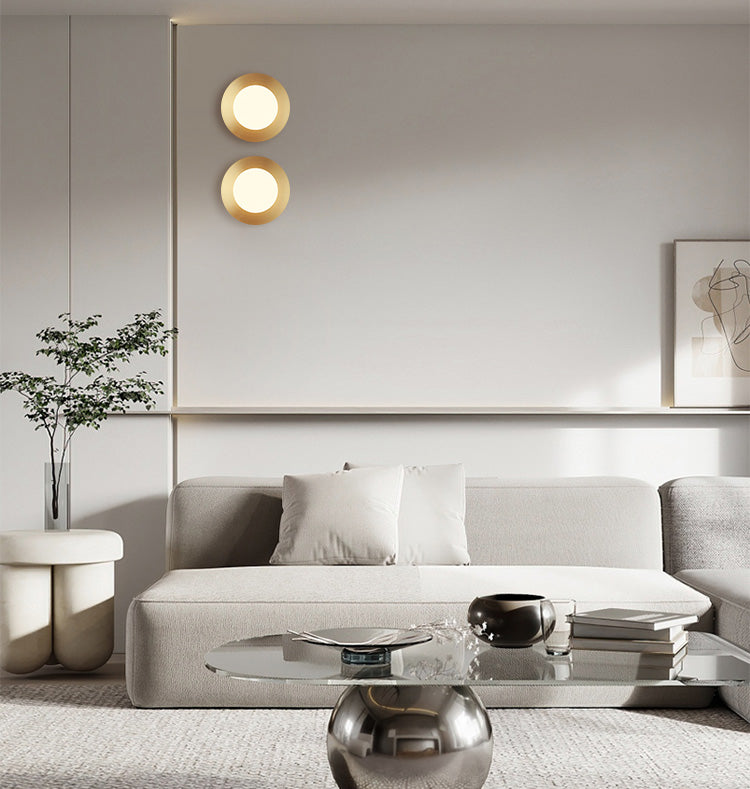 Spherical Living Room Wall Light Fixture Glass Nordic Style Wall Sconce Light in White