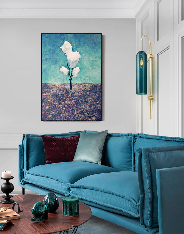 Gooseneck Sconce Light Fixture Minimalist-Style Glass Wall Mounted Light Fixture