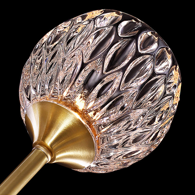 Brass Ball Shaped Wall Lighting Modern 1 Bulb Crystal Wall Mount Lamp for Bedroom