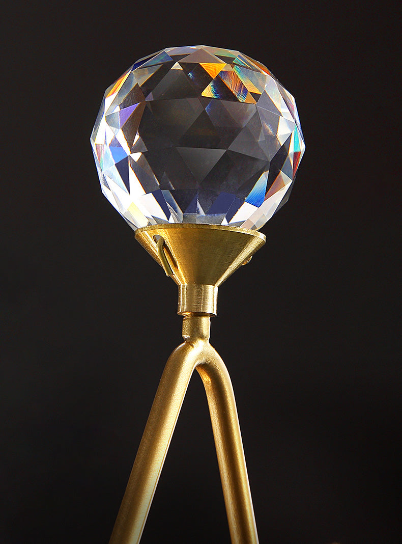 Brass Ball Shaped Wall Lighting Modern 1 Bulb Crystal Wall Mount Lamp for Bedroom