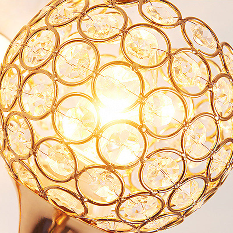 Gouden kristallen kogelwand SCONCE LICHTING Minimalistisch 1-licht muur gemonteerd licht voor woonkamer
