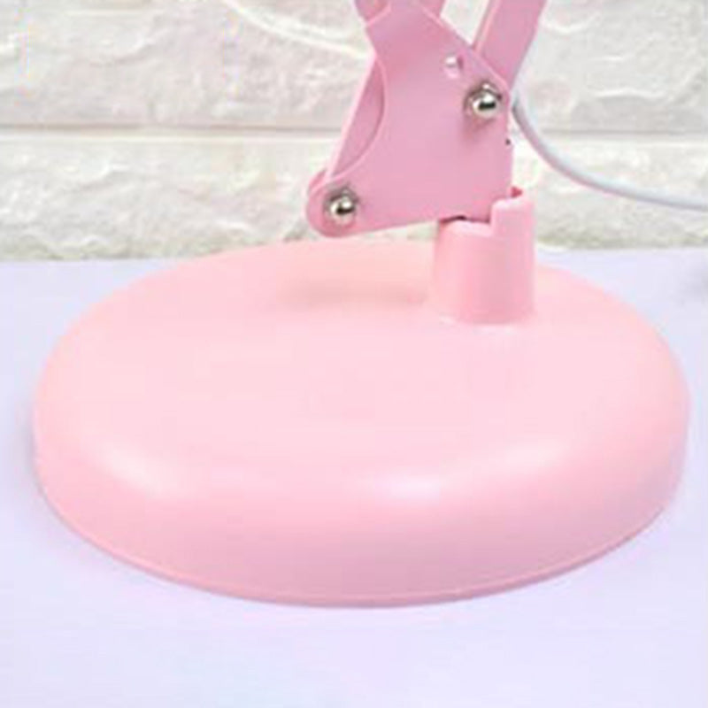 Pink Swing Arm Task Lamp Macaron 1 Kopfmetall Schreibtisch Licht mit Schalenschatten