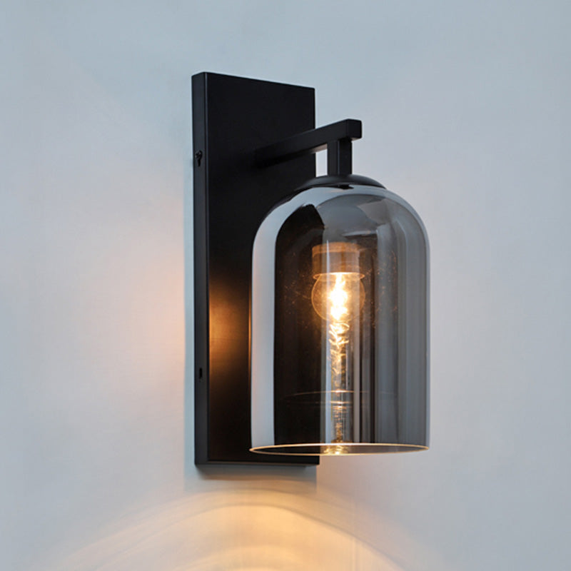 Contemporary Style Shaded Wall Lighting Fixture Glass Bedroom Wall Sconce Lighting