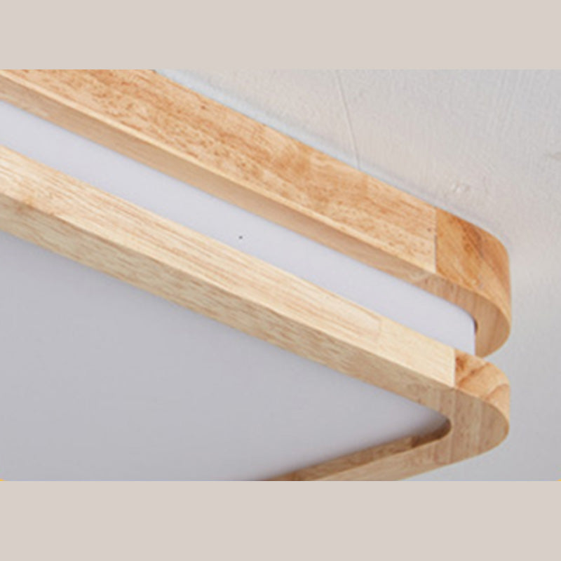 Plafoniere quadrate da incasso con arte del legno per soggiorno